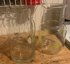 2 - Glass Pitchers $8 For Both