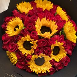 Roses And Sunflowers 