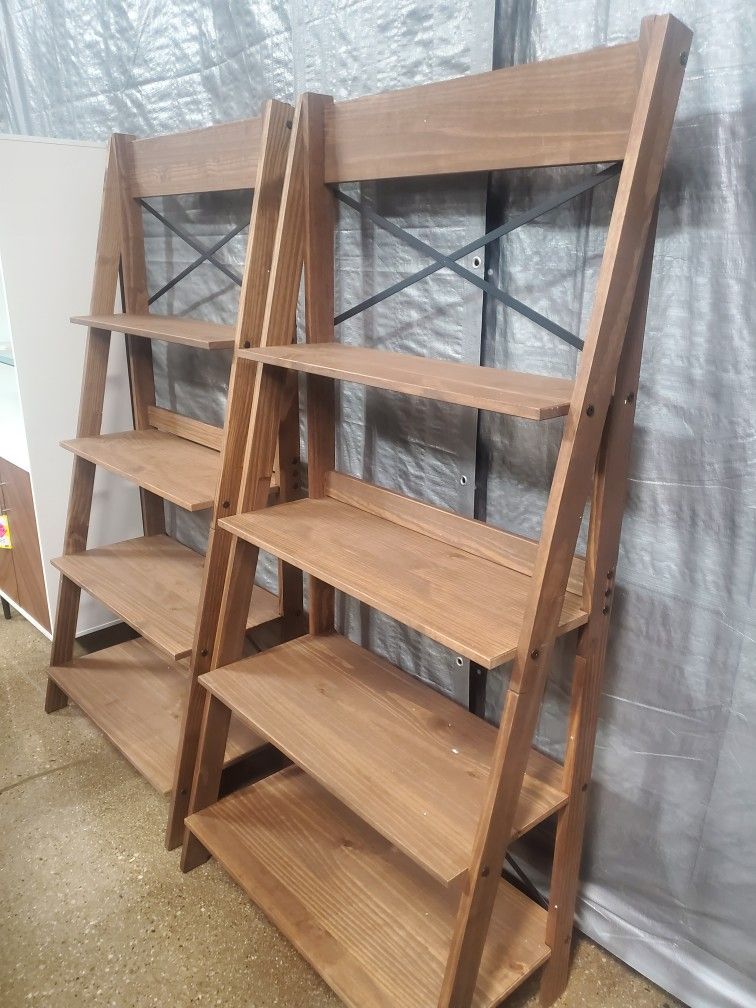 Solid. Wood  4 Tier Rustic Look Book Shelf (New)