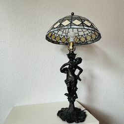 Stained Glass Tiffany Style Metal Statue 