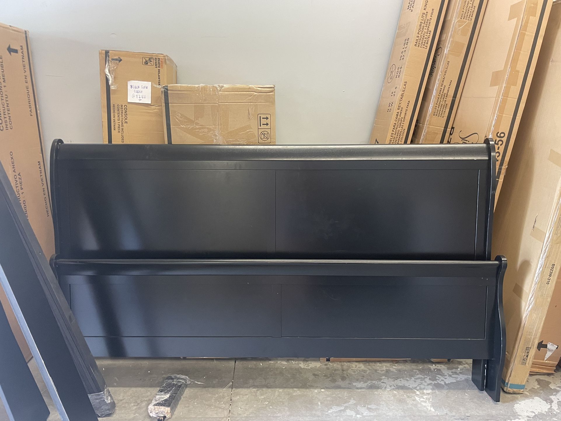 Black king headboard and footboard