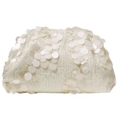 Cream Sequin Clutch / Evening Bag 