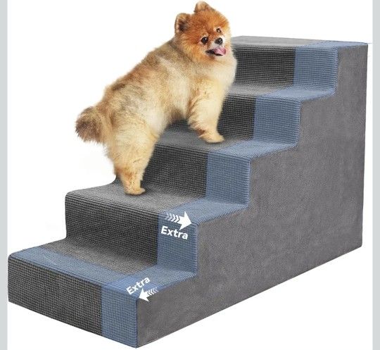 Extra-Wide Dog Steps – Pet Stairs for Bed, Couch & Window – Washable
