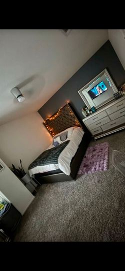 Ashleys Full size Mattress W/Platform frame