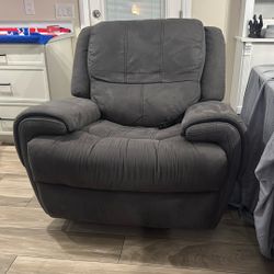 Gray Microsuede Oversize Dual Motor Power Lift Recliner Chair