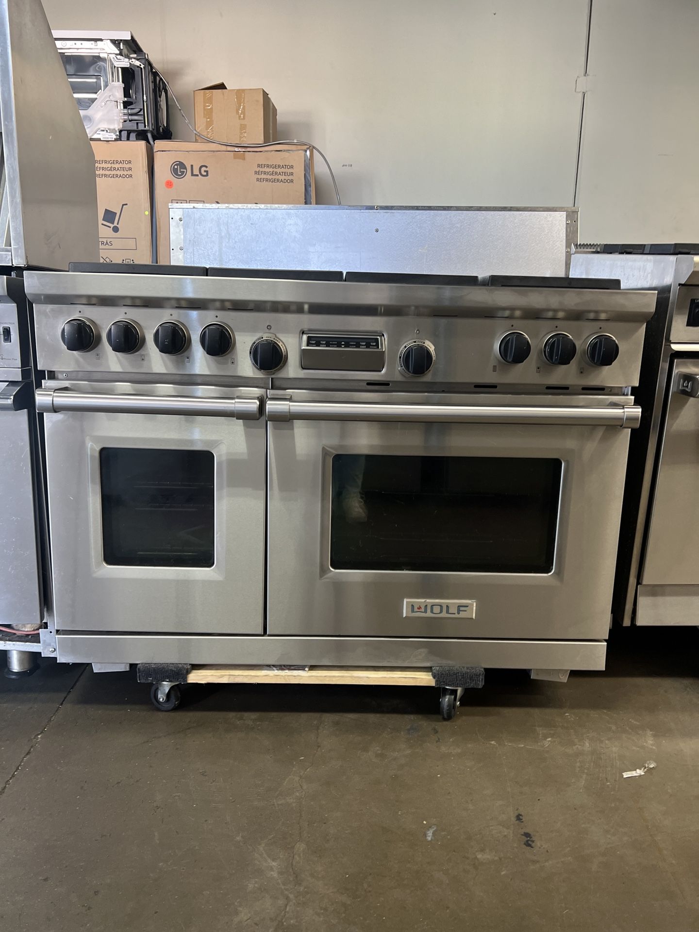Wolf 48”Wide Dual Fuel Range Stove Stainless Steel