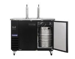 Dual Single - Tap Kegeratir Beer Dispenser with 2 Solid Doors