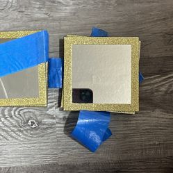 Gold Rimmed Coasters Or Candle Holders