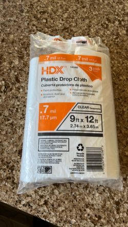 Plastic Drop Cloth 9x 12 feet, 3 pack, New!