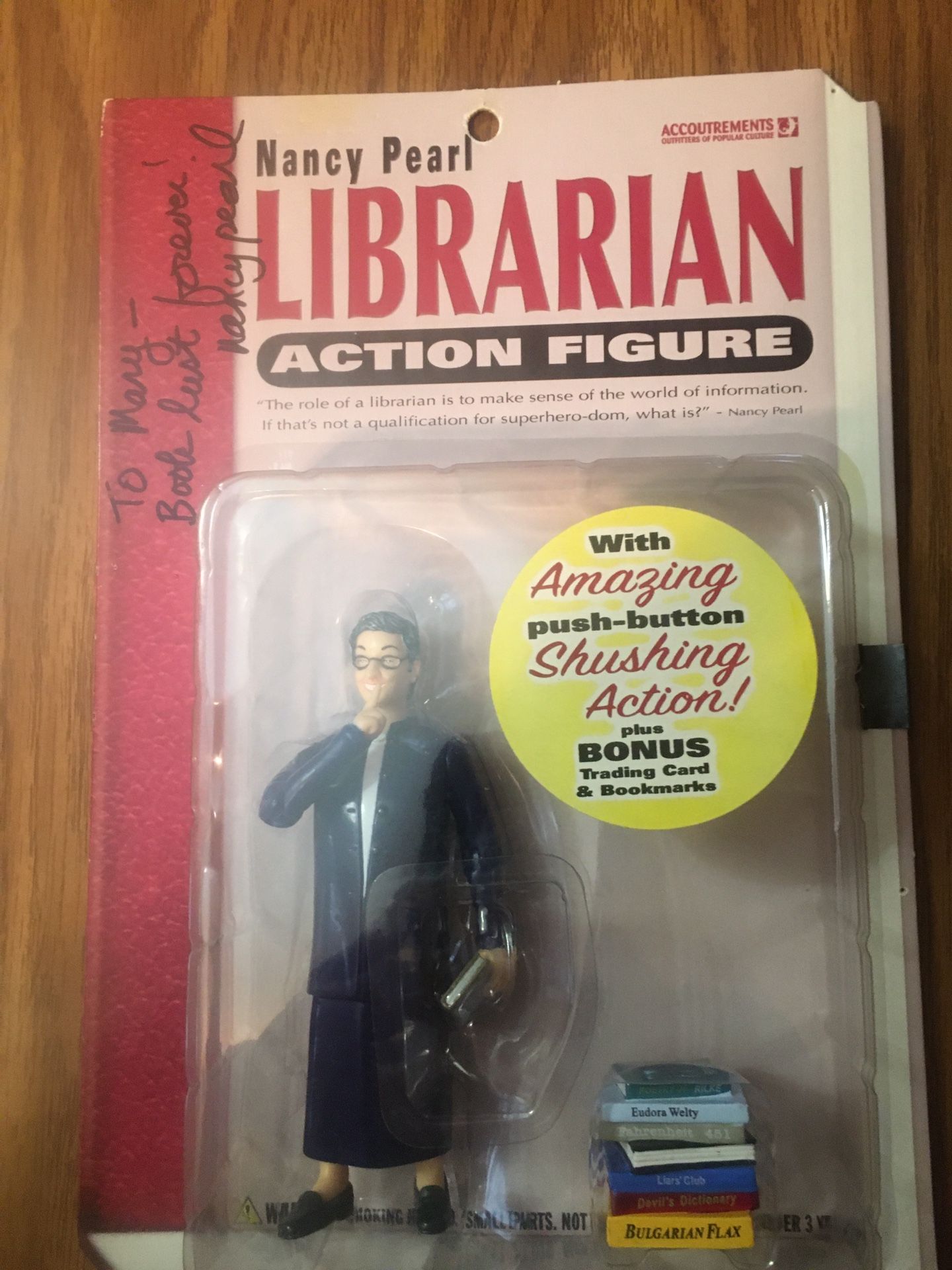 Macy Peal Librarian Action Figure Autograph 