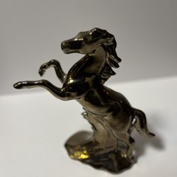 Lovely Vintage Ceramic Horse In Gold