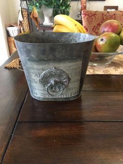 Metal bucket planter