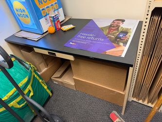 Black Office Desk with Drawer