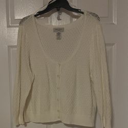 Nine West Ivory Cardigan Size L