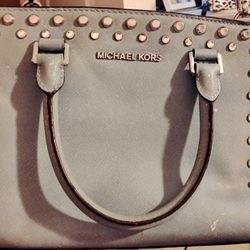 Light Blue Rhinestone Michael Kors Purse 