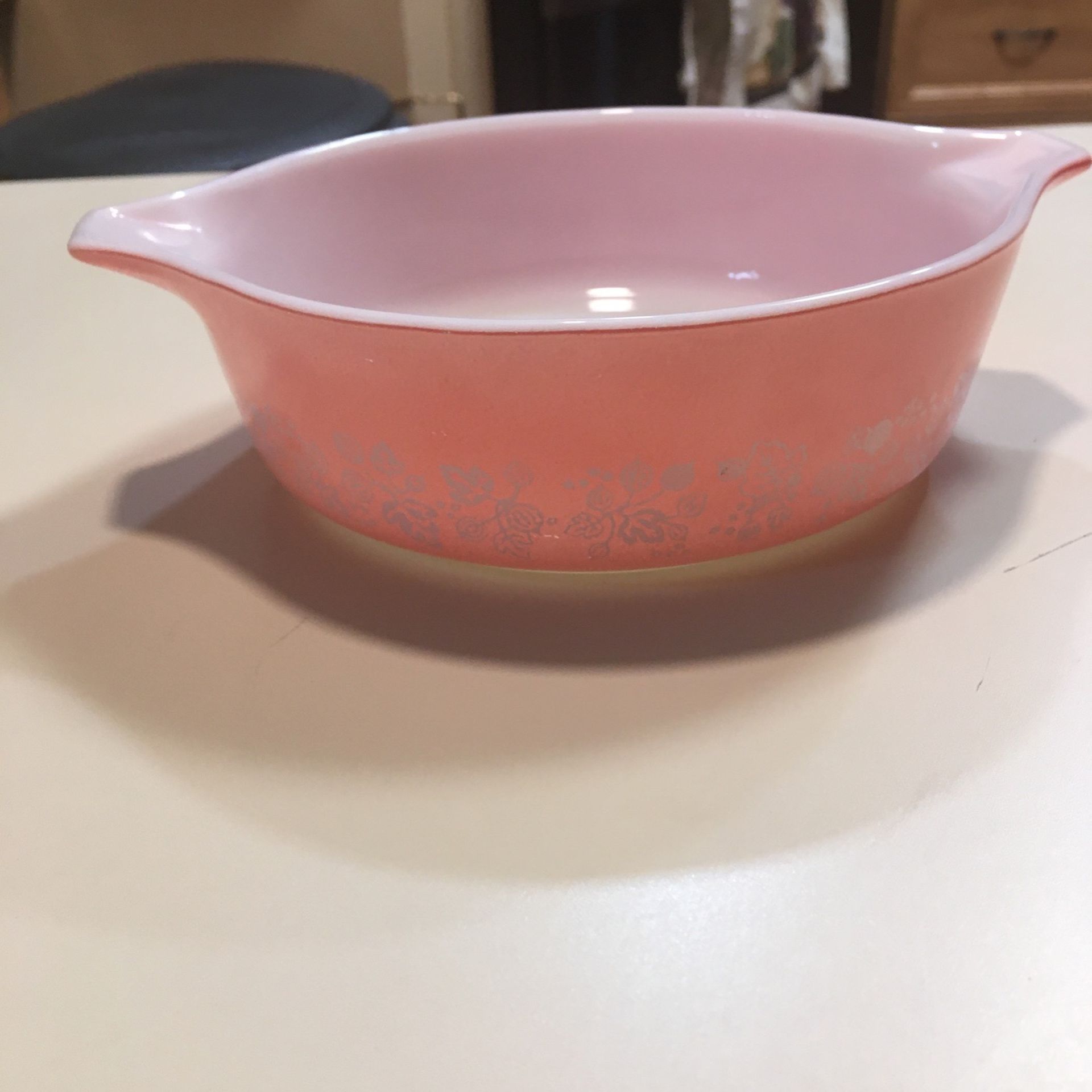 Vintage Pink Gooseberry Pyrex Casserole Dish