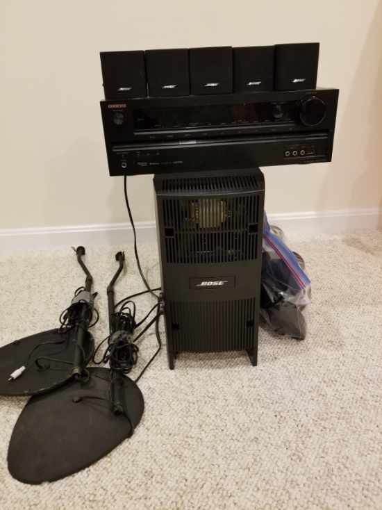 Bose 5.1 surround sound system with rear stands