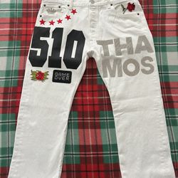 Levi 501 , Denim , White, 36x 32