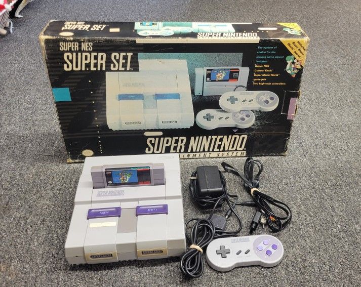 Super NES Super Set Super Nintendo Entertainment System Console