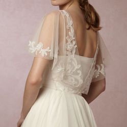 Bridal sheer coverlet to wear over dress