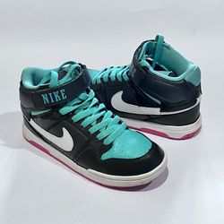 Sz-4Y NIKE MOGAN MID 2 JR SNEAKERS in Turquoise/Pink 