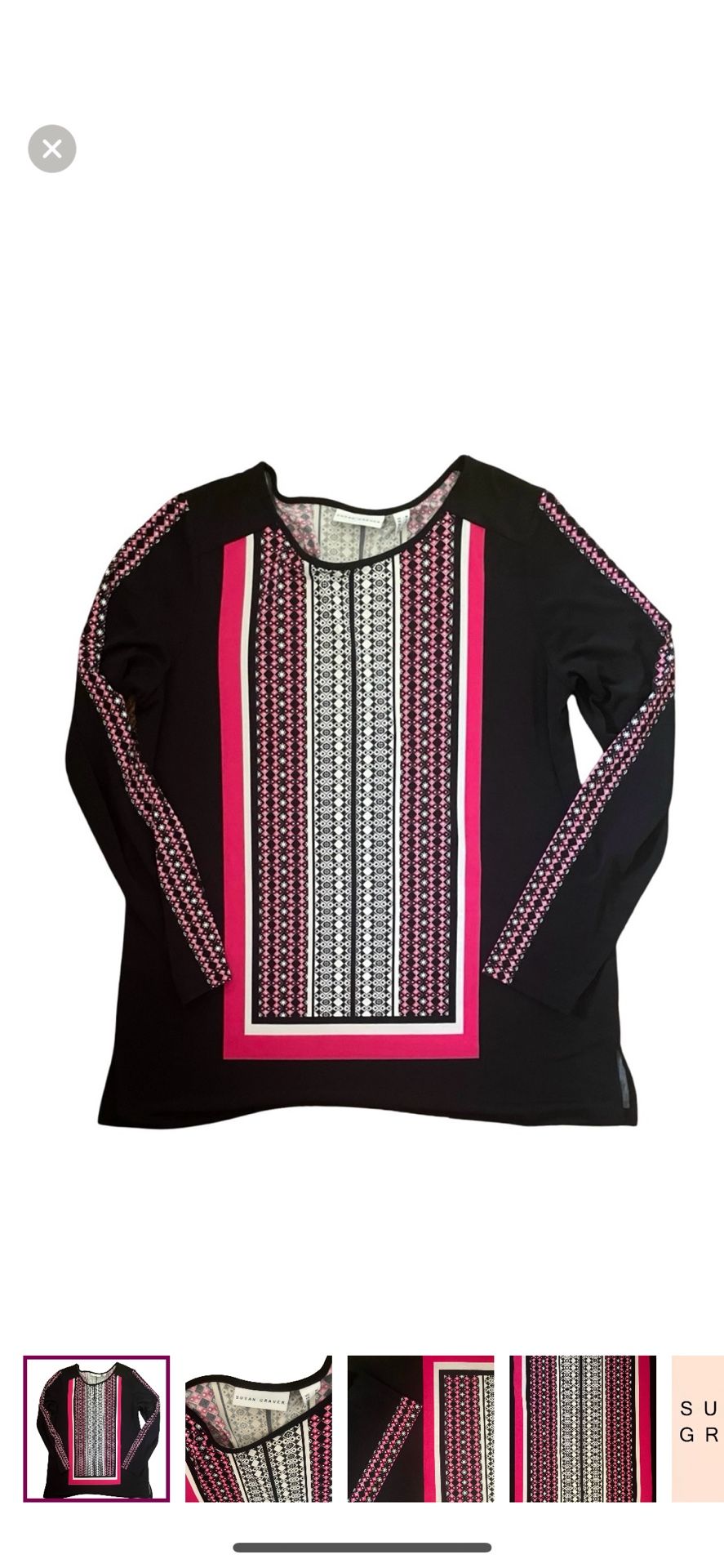 Graphic Long Sleeve Blouse