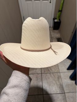 Tall crown straw hat
