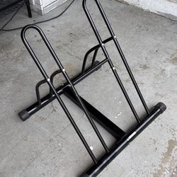Black bike rack for two bikes