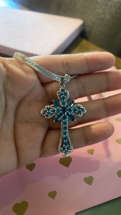 Blue topaz Cross both 925