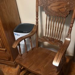 Solid Oak Rocking Chair