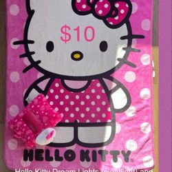 Hello Kitty Dream Lites (night Light Pillow) And Blanket