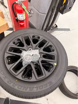 Toyota Tundra Sequoia 20” OEM Matte Black Takeoff Wheels and Tires Set of 4 (New)