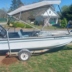 16 Ft Boat And Trailer With Bimini Top For Sale Looking For Some Black Rims For A S10 Also Would Trade 