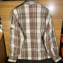 Pelle Pelle Collared Button Up Long Sleeve Brown Plaid Mens Shirt Size 3XL Thumbnail