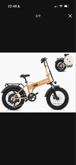 Movcan   Q20   Folding   Electric   Bike 1000W motor folding e-bike with 52V battery, up to 30MPH speed & 40-mile range. NFC display & fat tires.