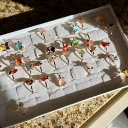 Adjustable Cat Eye Stone Ring Collection – Box NOT Included