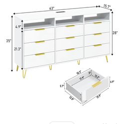 White Dresser w/ LED