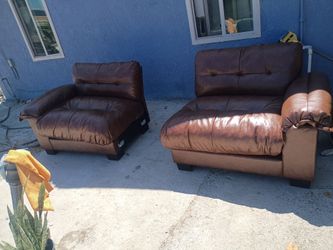 Brown wide couch