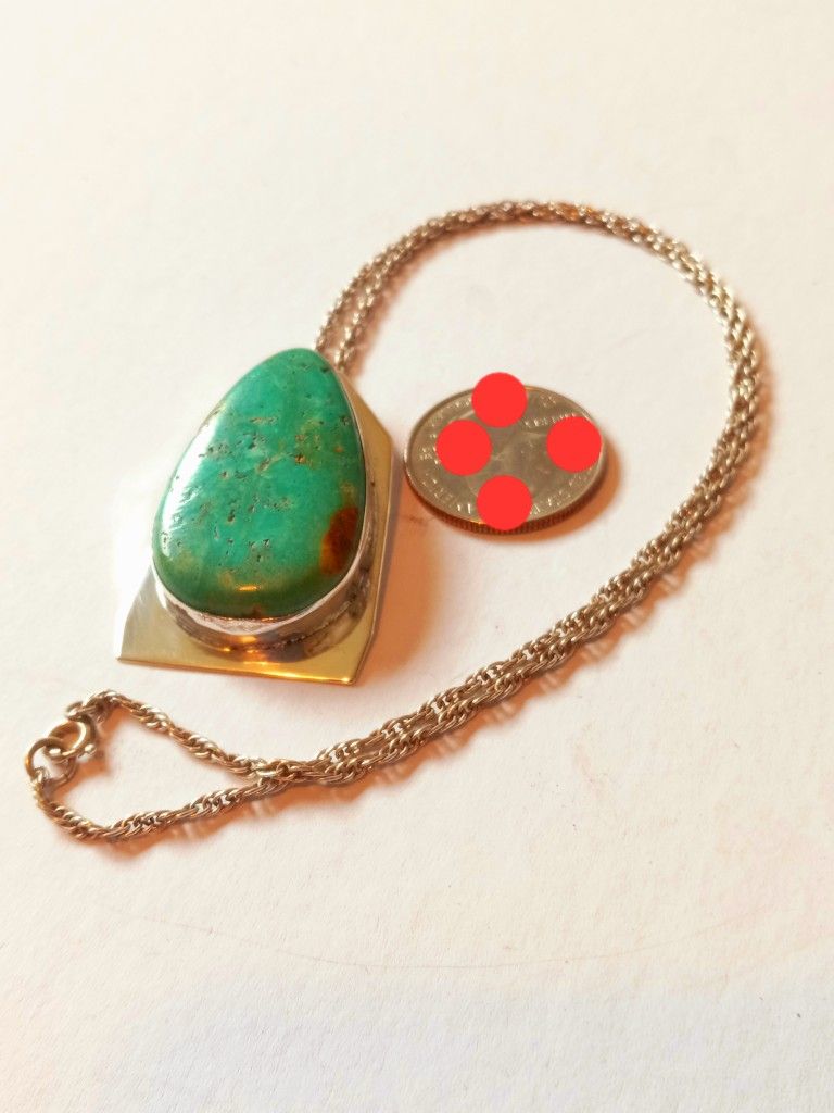 $80! Awesome Sterling Silver Patagonia Arizona Turquoise Necklace
