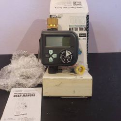 RAINPOINT Sprinkler Timer with 3 Different Programs, Waterproof Hose Timer Brass Inlet, Water Timer with Rain Delay/Manual/Automatic Irrigation Timer 
