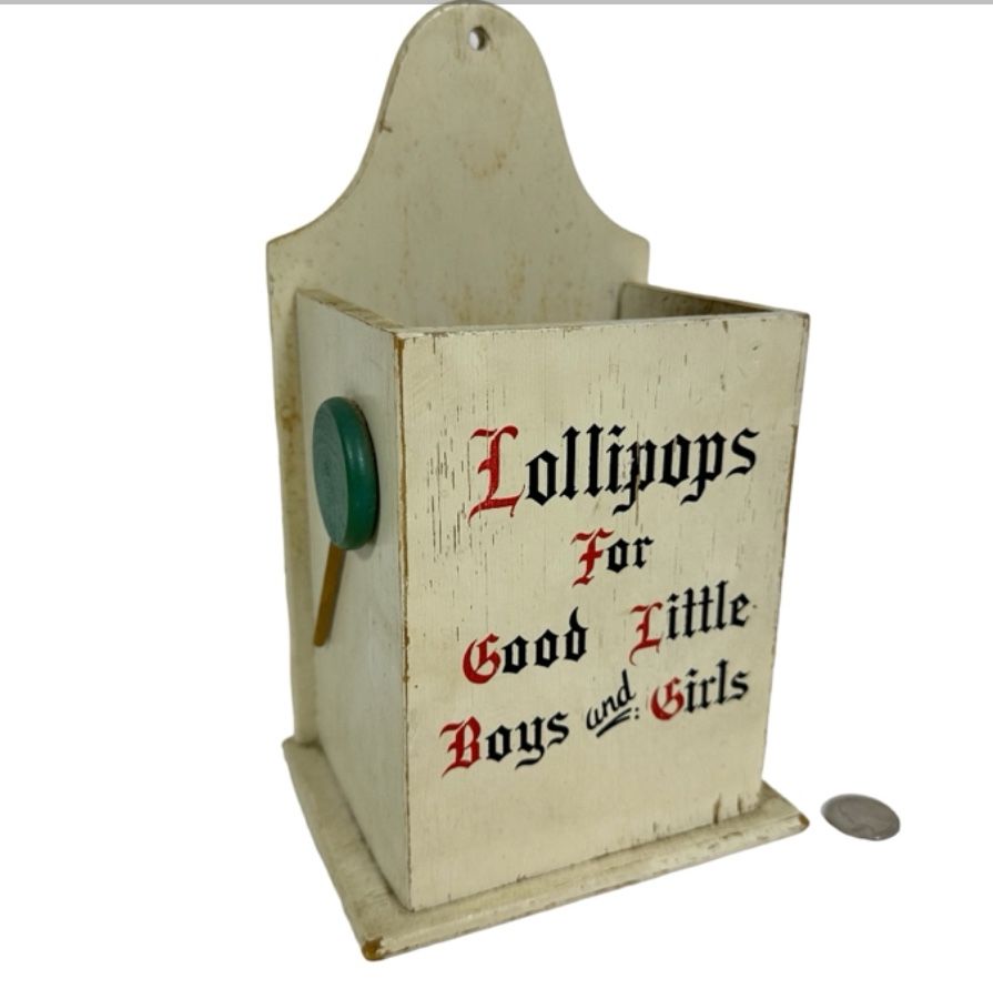 Vintage 1957 Cornwall Wood Products "Lollipops For Good Little Boys And Girls