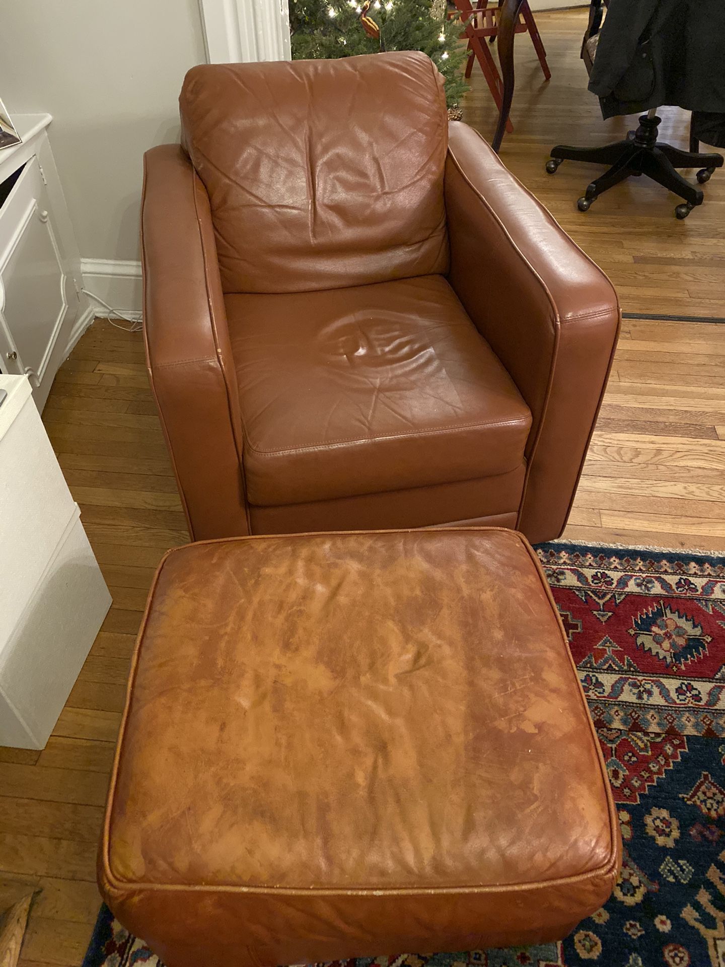 Leather Armchair and Ottoman!!!