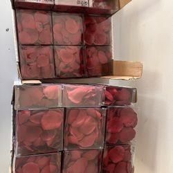 33 Boxes of dark red rose petal