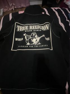 True Religion Black Zip-Up Hoodie Jacket