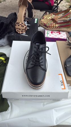Steve Madden Black Platform Oxford Shoe