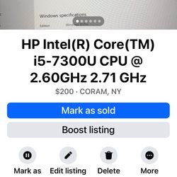 HP Intel(R) Core (TM) 15-7300U CPU a 2.60GHz 2.71 GHz