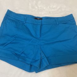 Massimo Womens Chino Stretch Shorts Flat Front Pockets Teal Color, SZ 16 - M750