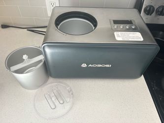 AIBOSI automatic 2.2 quart ice cream maker, chrome