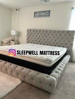 New king bed frame with mattress