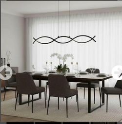 Modern Black Wave LED Pendant Light